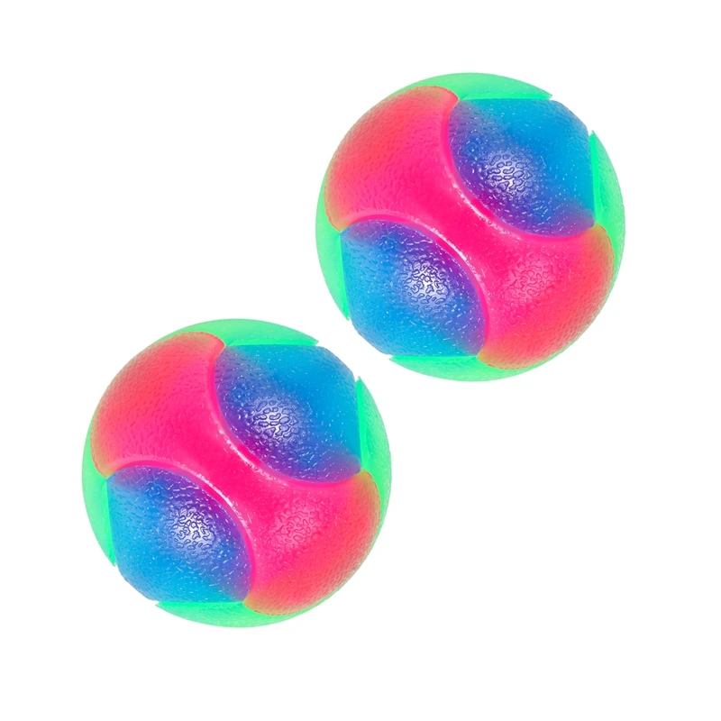 Light Up Dog Balls Flashing Elastic Ball Glow In The Dark Interactive Pet Toys For Puppy, Cats, Dogs 2 Inch (2X Balls)