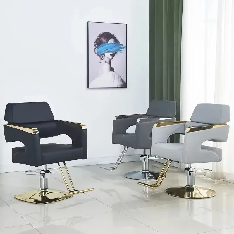 Retro Comfort Barber Chair Salon Beauty Italian Aesthetic Dyeing Hair Barber Chair High-end Hairdressing Silla Home Furniture