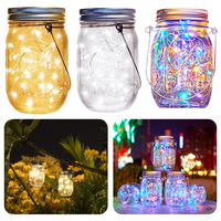 10/20LED Solar Fairy String Light Waterproof Fairy Mason Jar Lights Solar Charging Outdoor For Patio Garden Wedding Decoration