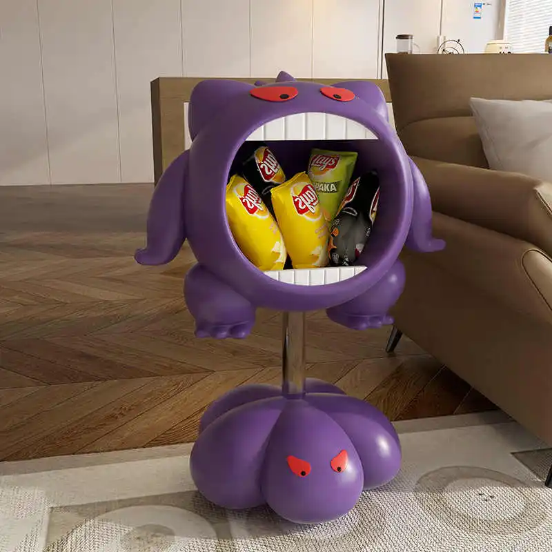 New PokéMon Gengar Living Room Sofa Tea Table Snack Storage Box Bedside Table Portability Ground Mounted Snack Rack Decoration