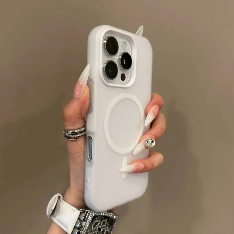 Funda de lujo tipo caramelo 2 en 1 para Magsafe para iPhone 17 16 15 14 Plus 13 11 12 ProMax Air, magnética con borde protector 4