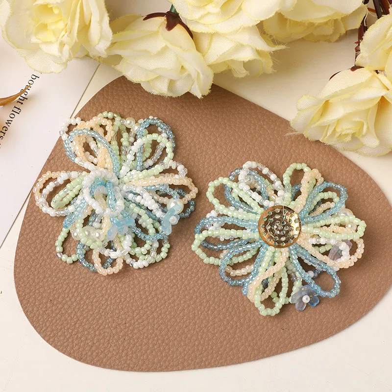 Premium Crystal Shoe Charms Pearl Beaded Flower Cluster Sweet Dopamine for Jelly Clogs Summer Vacation DIY Accessory
