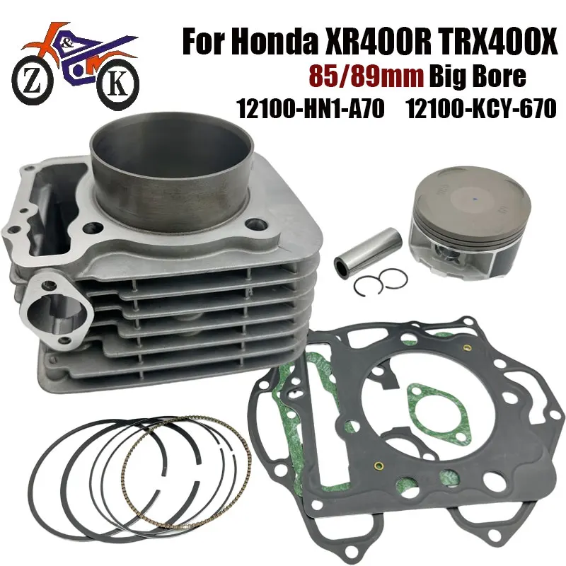 

Комплект поршня цилиндра мотоцикла с большим отверстием 85/89 мм для Honda TRX400X XR400R Sportrax TRX400EX, замена детали двигателя 12100-HN1-A70