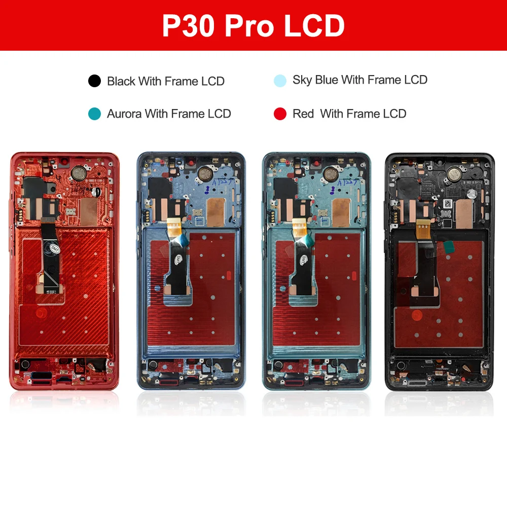 P30 Pro Display with Fingerprints, New AMOLED for Huawei P30 Pro VOG-L29 VOG-L09 Lcd Display Touch Screen Digitizer Replacement