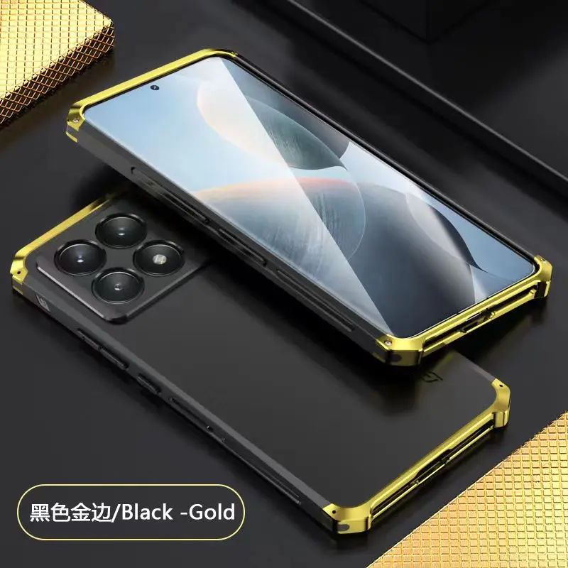 Shockproof Aluminum Metal Armor Phone Case For Xiaomi Poco F6 F5 Pro Mi 14 13 Pro 12 Hard Plastic PC Backplate Back Cover Fundas