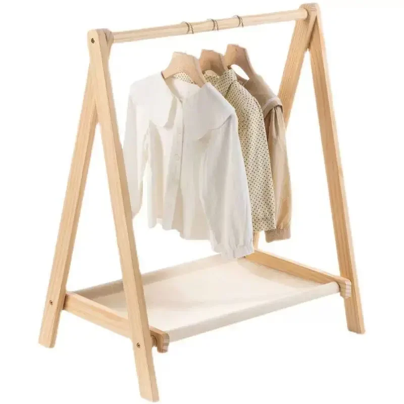 Children's Coat Rack Floor Solid Wood Hanger