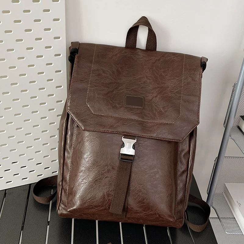 Trend iger Leder Herren rucksack koreanischen Stil Reise rucksack hochwertige männliche Laptop tasche Mode Schüler Schult aschen