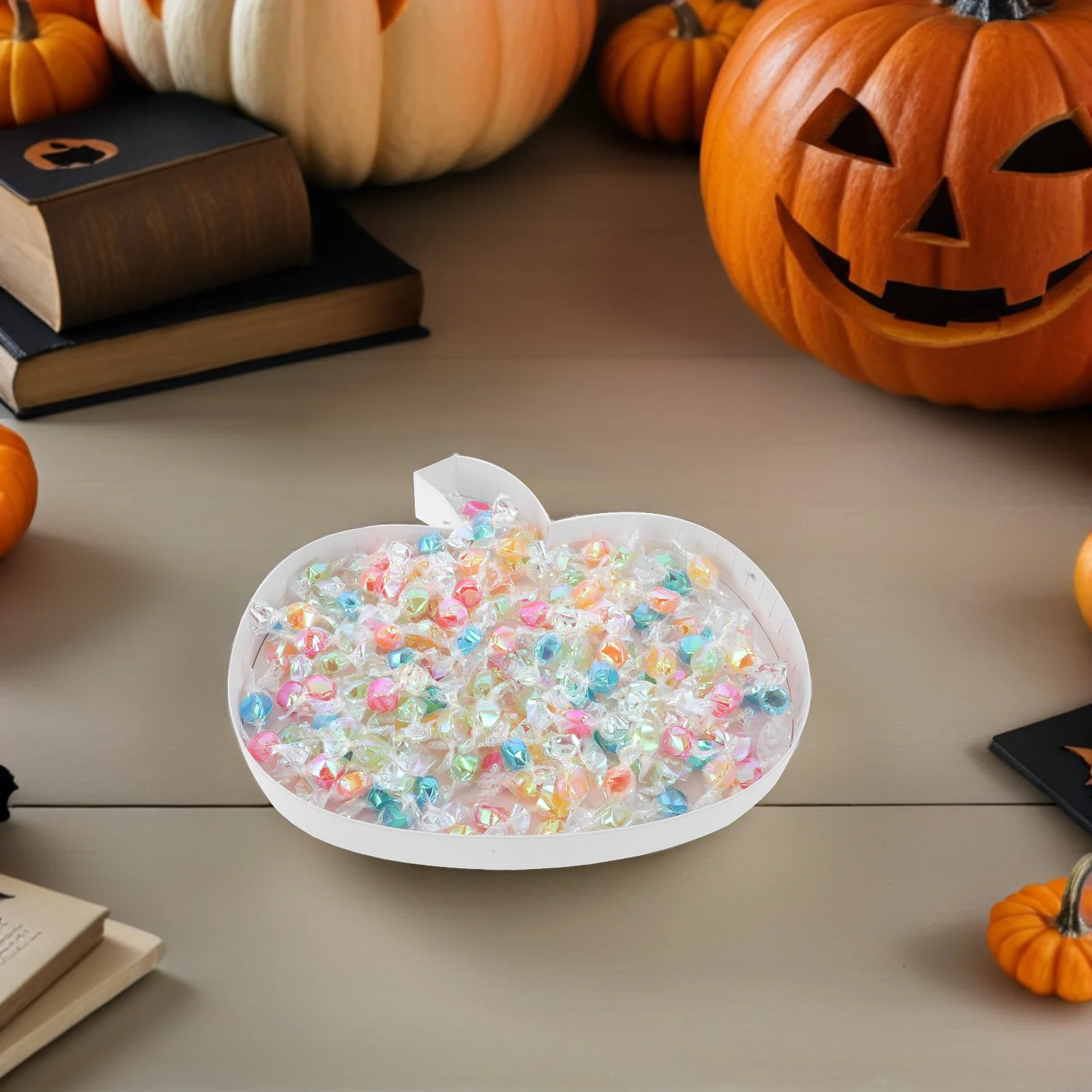

Halloween Pumpkin Shaped Snack Tray Creative Fruit Serving Dish Reusable Candy Holder Party Tableware Fall Festive Decor