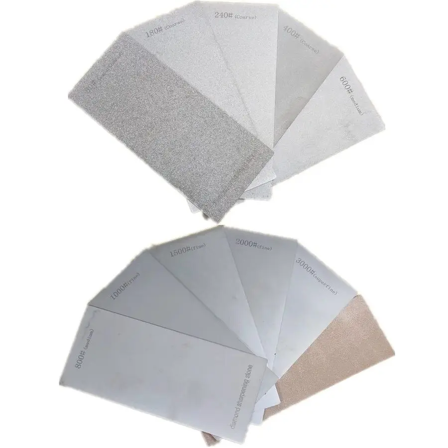 

Sharpening Stone for 10 PCS and Stropping Leather Strop, 80 180 240 400 600 800 1000 1500 2000 3000 Grit Diamond Plate Honing St