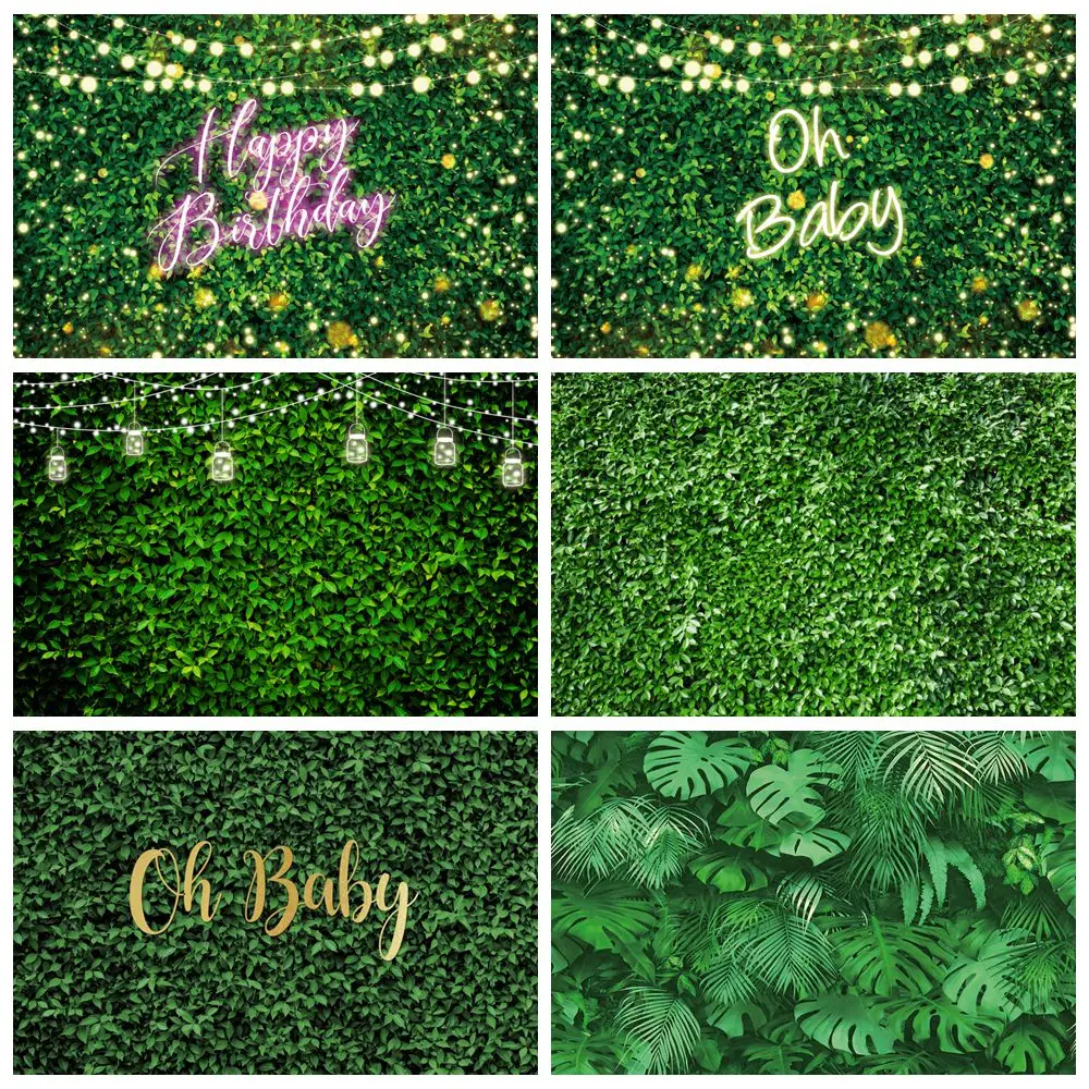 

Green Grass Backdrop Oh Baby Happy Birthday Party Wedding Photorgaphy Background Decor Banner Photostudio Photoshoot Supplies