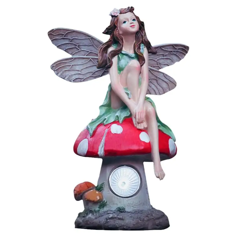 Imagem -06 - Flower Fairy Angel Girl Ornamentos Pátio ao ar Livre Solar Lights Figurinhas em Miniatura de Jardim Elf Balcony Layout Home Decor