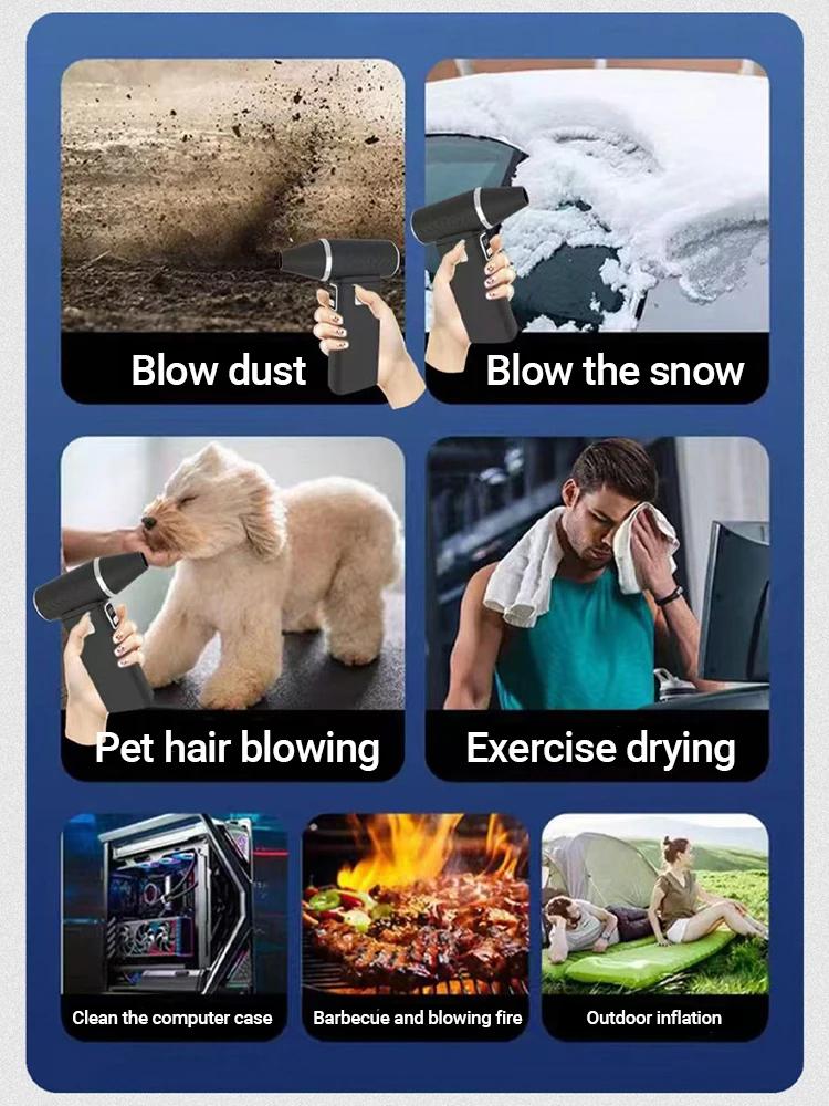 

New 100000RPM Mini Air Blower Handheld Electric Turbo Jet Fan 5 Speed Regulation Brushless Motor Violent Fan with LED Display