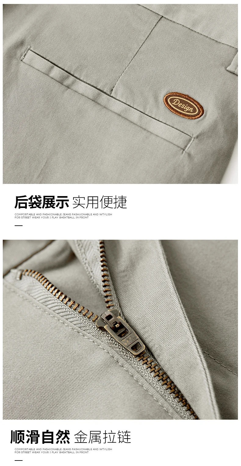 2026 Sommer Herren Leichte Gerade Hose Klassische Taschen-Armband-Design Markenbekleidung Baumwoll-Stretch Passform Dünne Freizeithose – Detail 15