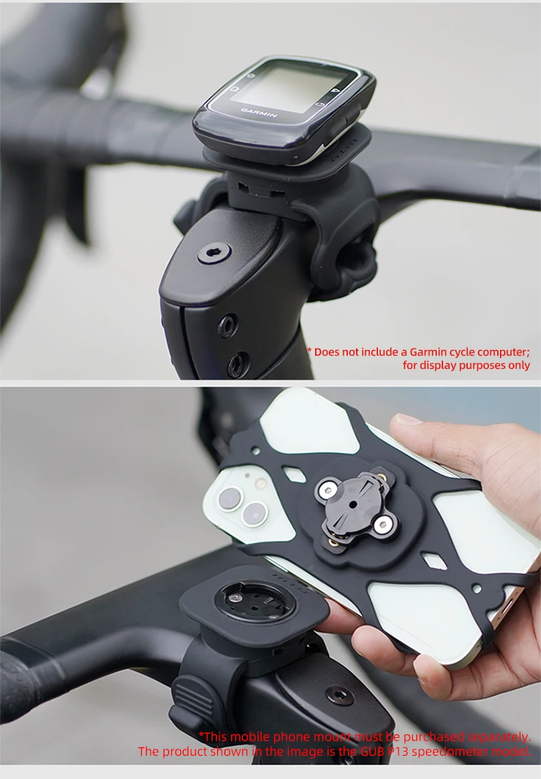 GUB P13 Handy-Fahrradhalterung, sichere Silikon-Halterung für Computer und Smartphone, kompatibel mit Garmin, Bryton, Wahoo – Detail 36