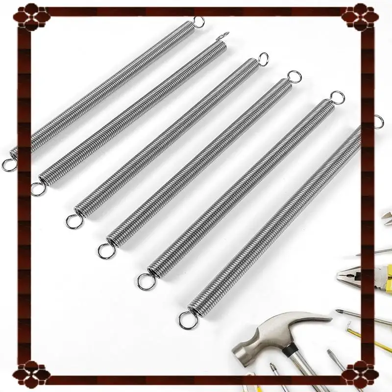 نوابض تمديد توصيل 24 ساعة 3/8 بوصة × 6-1/2 بوصة، 0.047 بوصة خطافات مزدوجة من الفولاذ الربيعي للإصلاح الميكانيكي والمرآب الصناعي