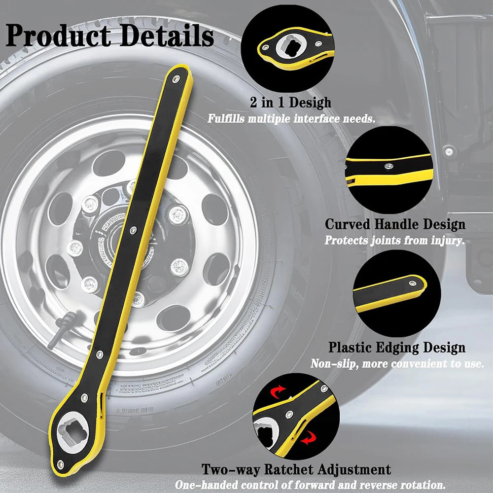 Universal Car Mounted Crank Handle Accessories with Car Tools Jack Handle Lever Labor-saving Wrench Tool