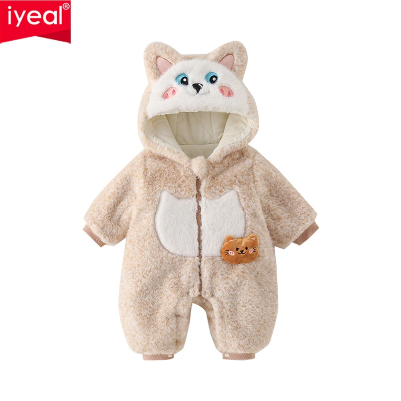 

IYEAL Infant And Toddler Jumpsuit Autumn And Winter Baby Cute Animal Cartoon Plush Outdoor Clothes Newborn Home Pajamas