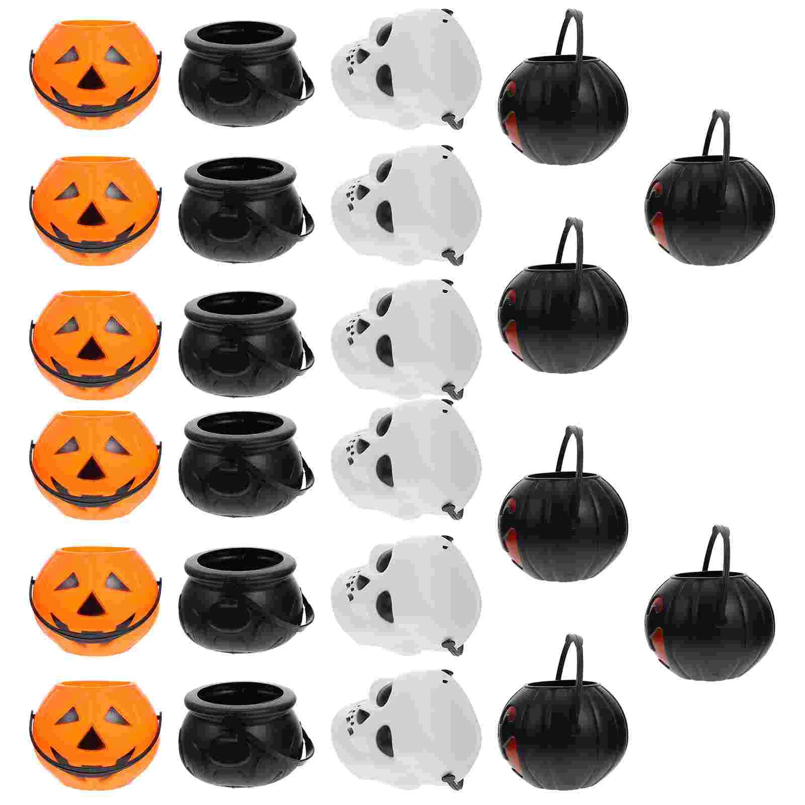 24 Pcs Halloween Candy Bucket Cat Masks Pumpkin Bulk Decor Festival Prop Exquisite Container Lovers