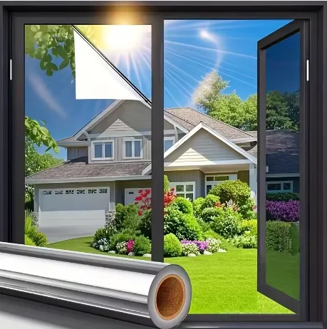 One Way Vision PET Silver 05 HD Window Tint Roll Privacy Glass Film Anti UV Heat Insulation DIY Fit Home Office Car Windows