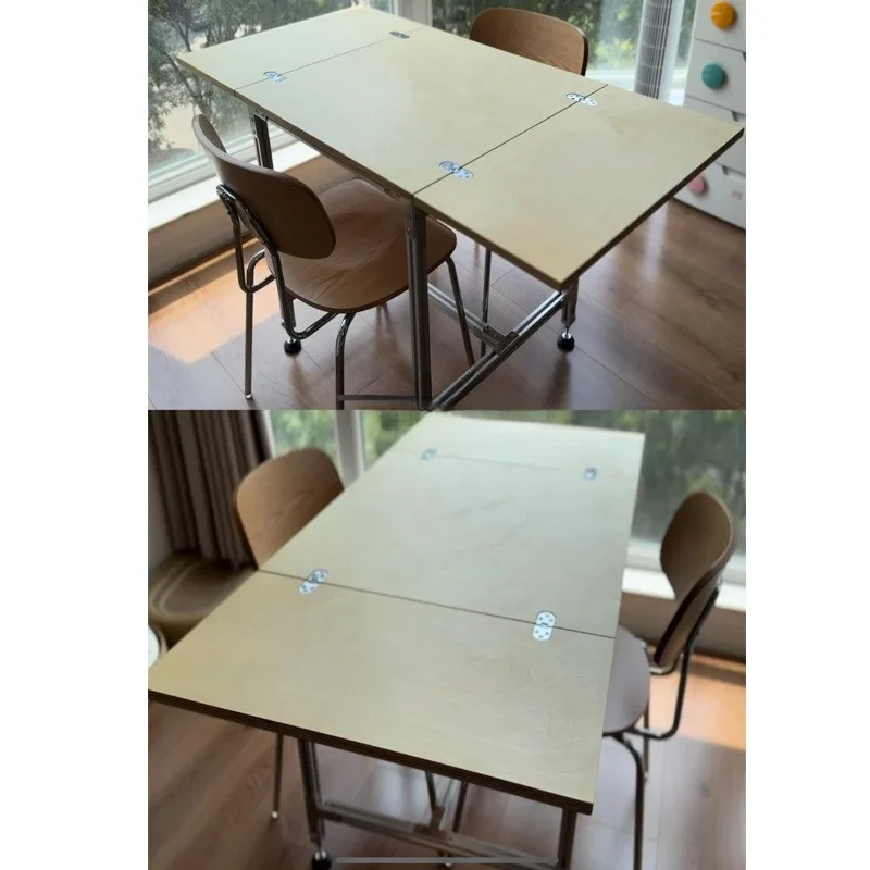 Household light luxury birch folding simple stall table ground marketing  student cram school table eating table desk