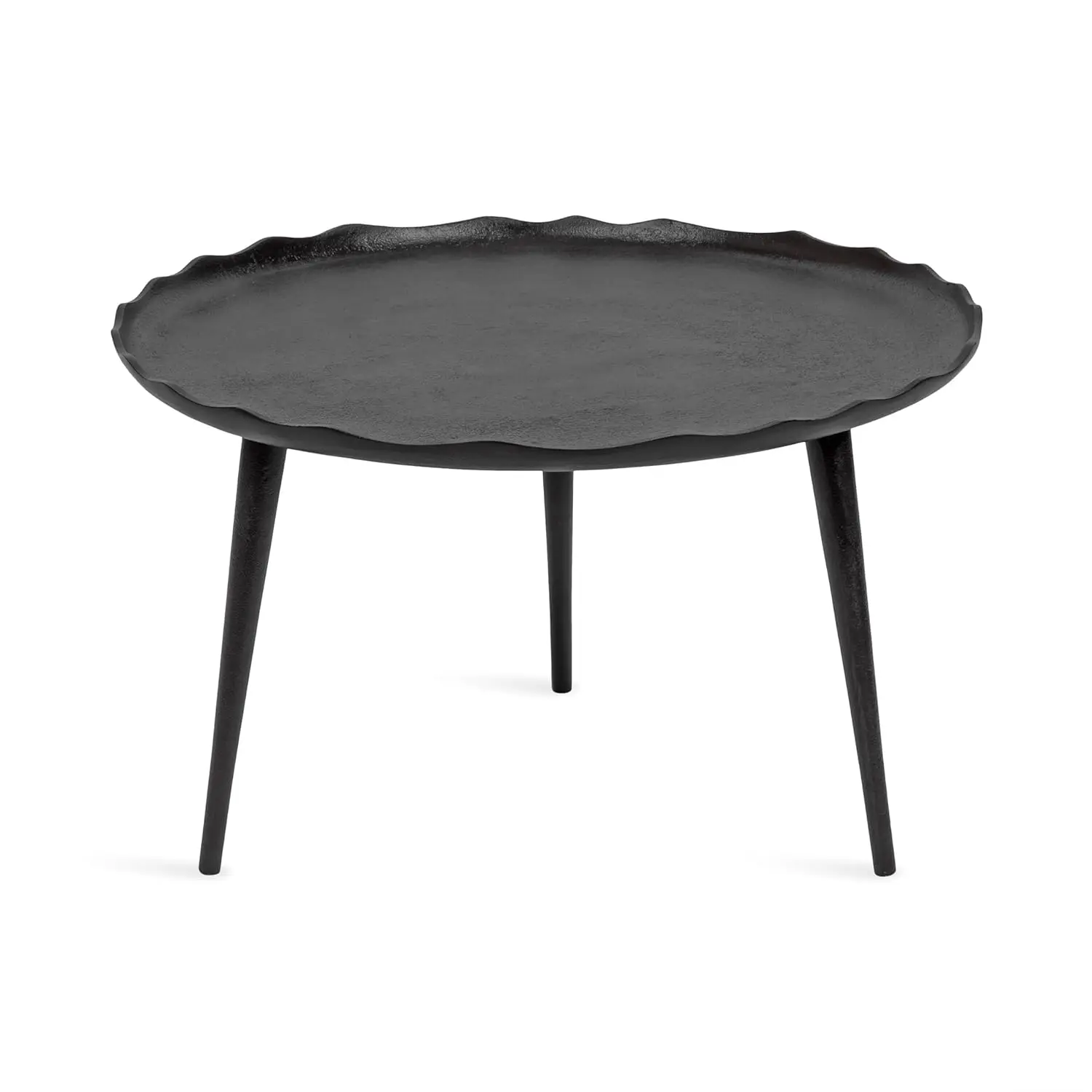

Modern Round Metal Coffee Table 26 x 26 x 16 Black Sand Cast Aluminum Coffee Table with Raised Deckled, Customized