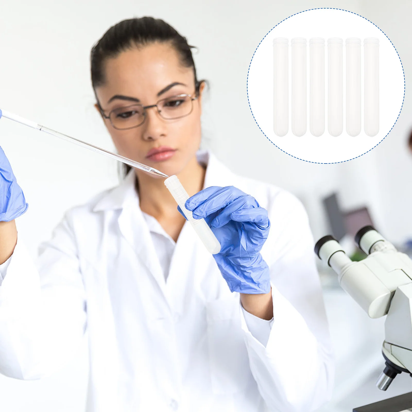 500Pcs Soft Plastic Test Tubes Clear Chemistry Experiment Equipment Liquid Storage Containers for Laboratory School Training