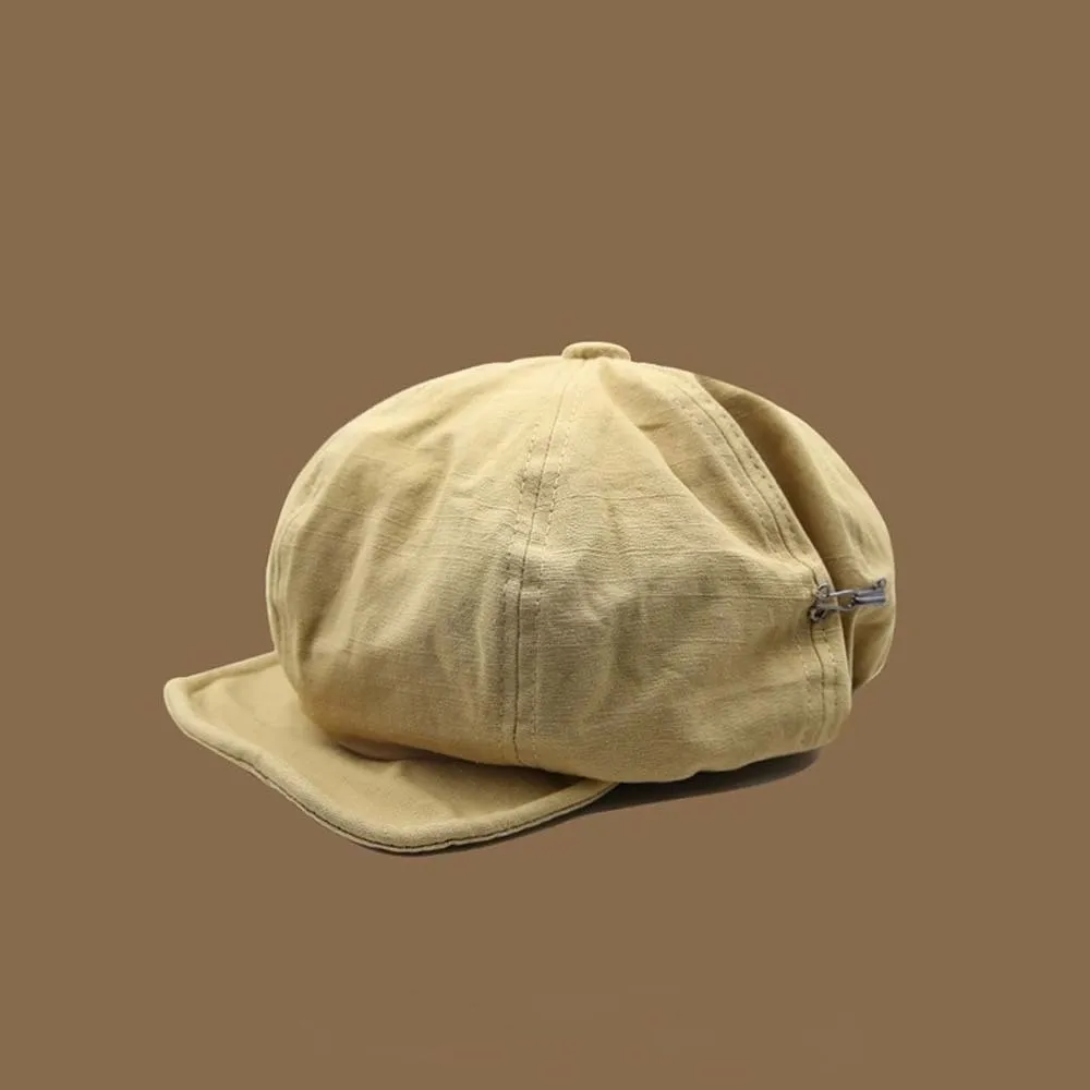 Asymmetric Cloud Beret Cap Street Style Big Head Circumference Retro Octagonal Hat Polyester Solid Color Women Artist Hat Women 4