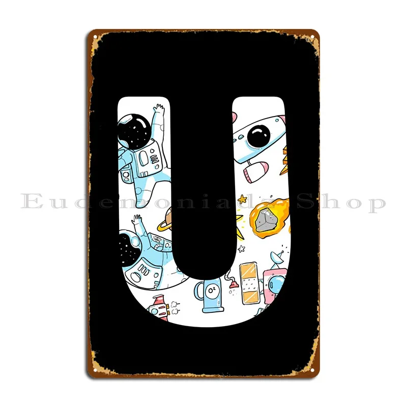 

Funny Alphabet U Metal Plaque Poster Party Club Plaques Plates Customize Home Tin Sign Poster