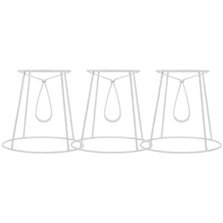 3 Pcs Lamp Shade Wire Frame Bulbs Holder Desk Lamps Lampshade Frames DIY White Brackets Lanterns