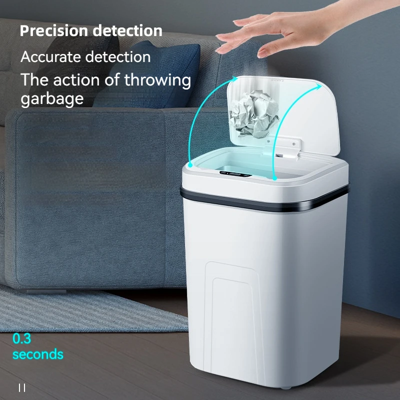 

Household Fully Automatic Intelligent Sensing Living Room Kitchen Bathroom Large-Sized Waterproof Electric Trash Can With Cover