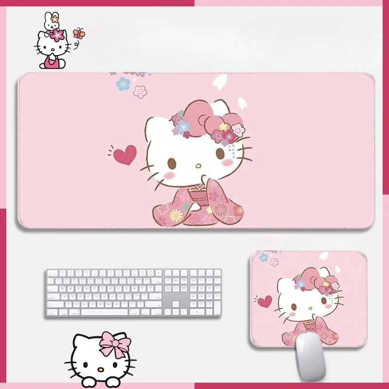 

Mouse pad leather waterproof Sanrio HelloKitty oversized cartoon animation ins wind table mat computer keyboard mat placemat