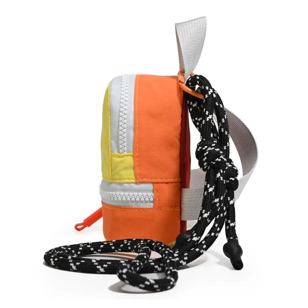New Trend Colorful Mini Backpack Coin Purse Nylon Harajuku Bag Shape Wallet Color-blocked Korean Style Canvas Coin Bag Key Bag