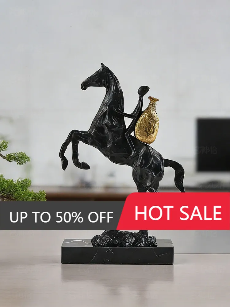 Modern, Luxury, Wealth Horse Sculpture Decor Animal Living Room, Wine Cabinet, Office Home Decor Statue Resin Crafts Gift