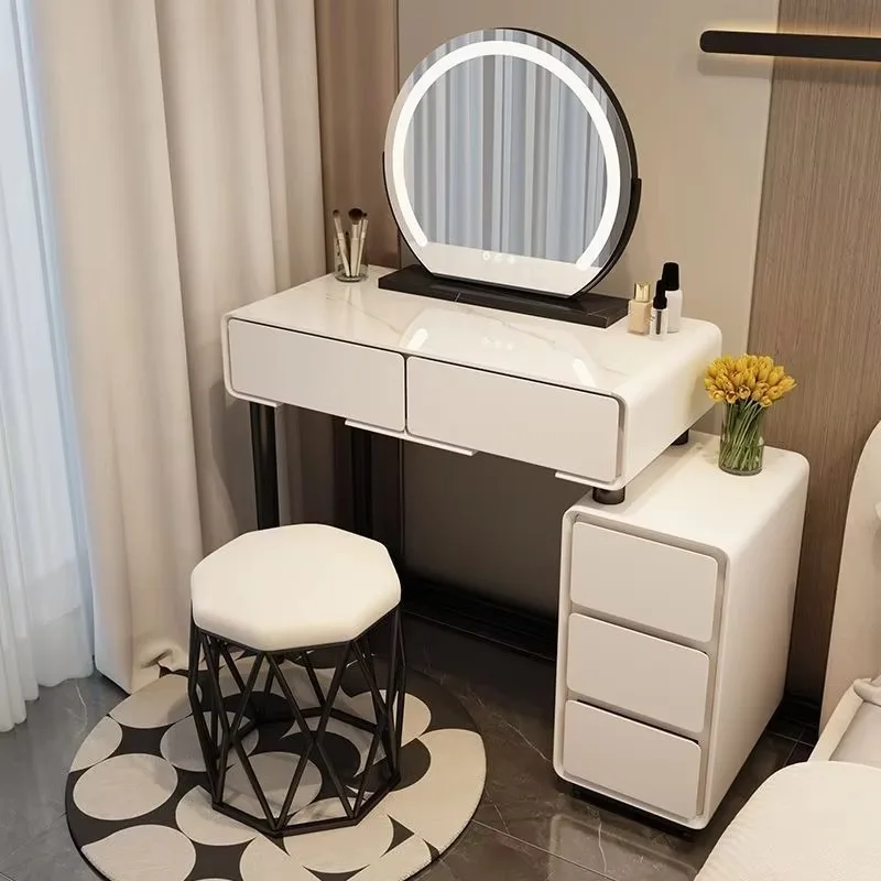 Smart Dresser Wireless Charging Light Luxury Nordic Bedroom Makeup Table Modern Simple Multi-functional Princess Dressing Table