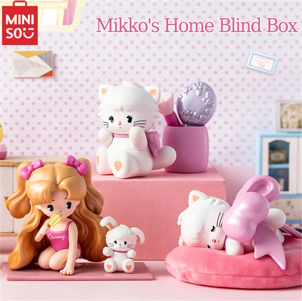 

MINISO Mikko домашняя глухая коробка Kawaii мультфильм аниме персонаж серии ручной работы креативное украшение для рабочего стола орнамент подарок для девочки случайный