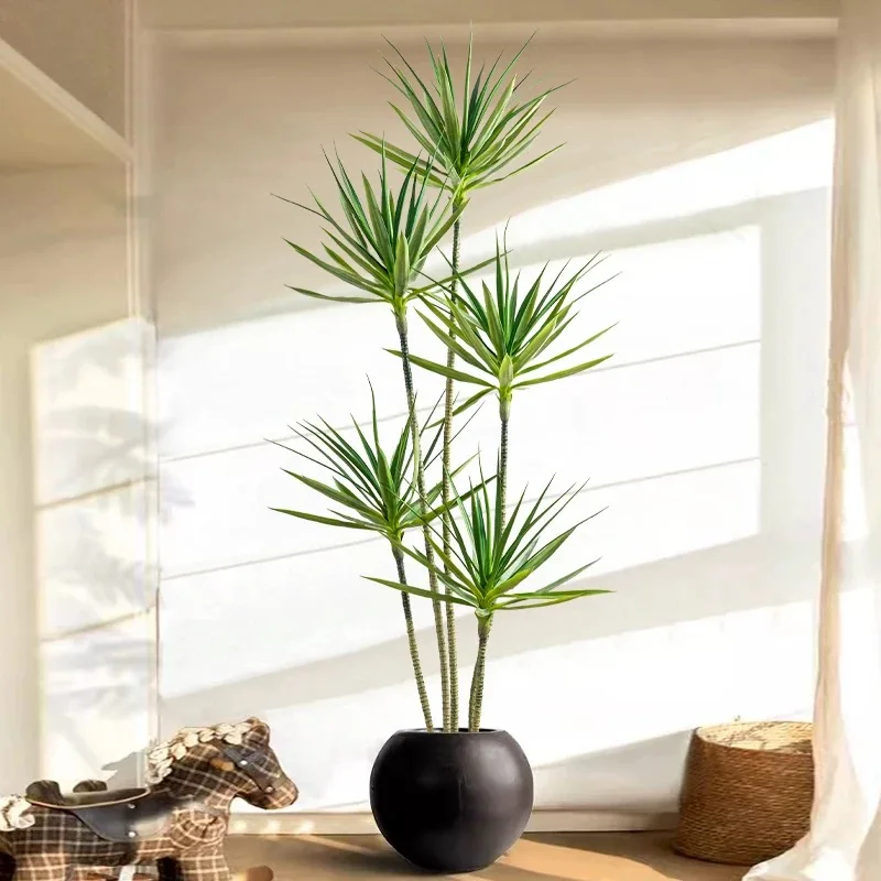 7.2FT Large Artificial Dracaena Tree Plants Fake Plastic Palm Leaves Artificial Tropical Tree Home Garden Indoor Outdoor Decor