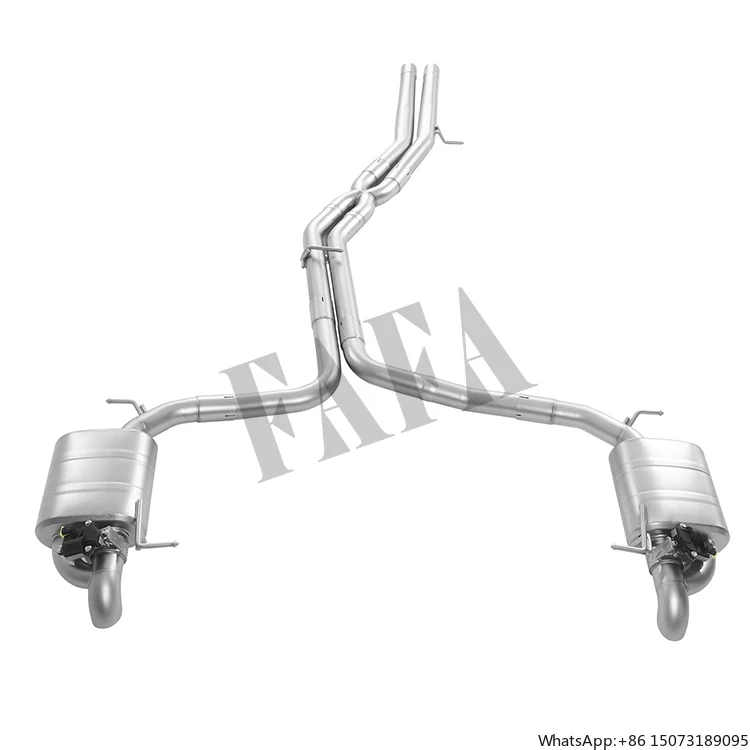 For  A7 C8 3.0T 2023 Exhaust System Middle and Rear Section Electric Valve Exhaust Muffler Without Insulation