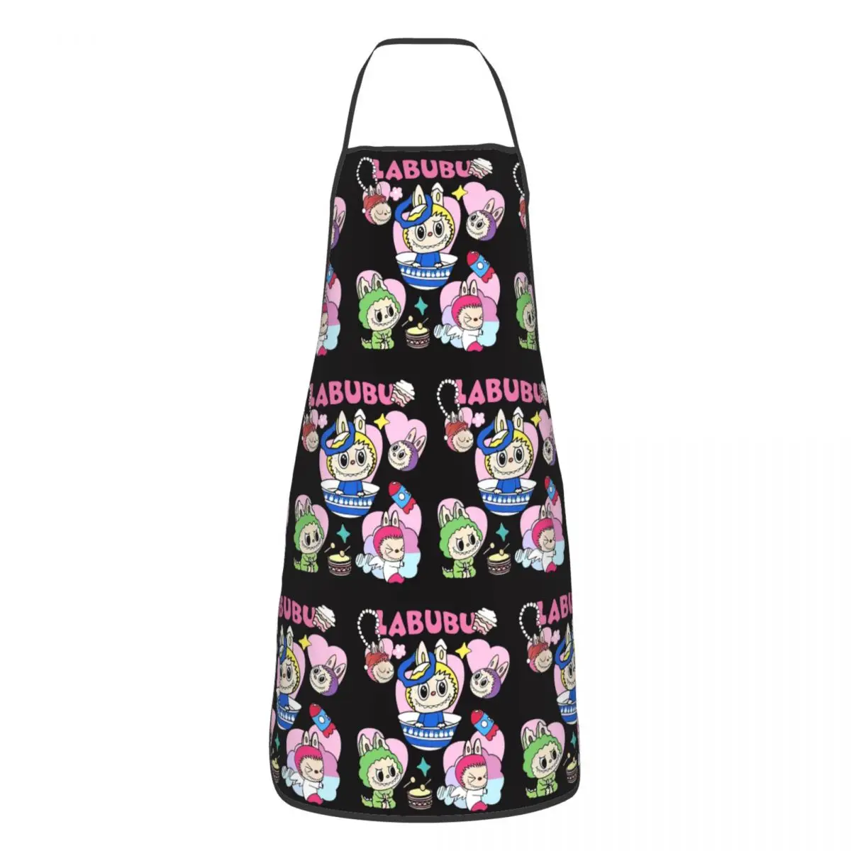 Custom Bib L-Labubues Kawaii Cartoon New Toy Apron for Men Women Unisex Adult Chef Cooking Kitchen Tablier Cuisine Painting