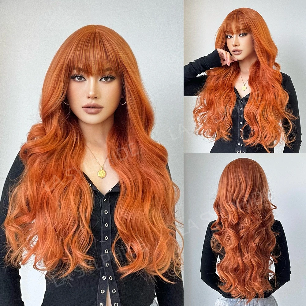 

New daily Christmas chocolate color medium division long curly hair European and American soft daily chemical fiber mechanism fu