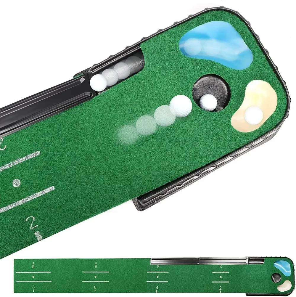 PGM Golf interior Putting Mat Putter Trainer alfombra verde juego de práctica esteras de retorno de pelota PM005