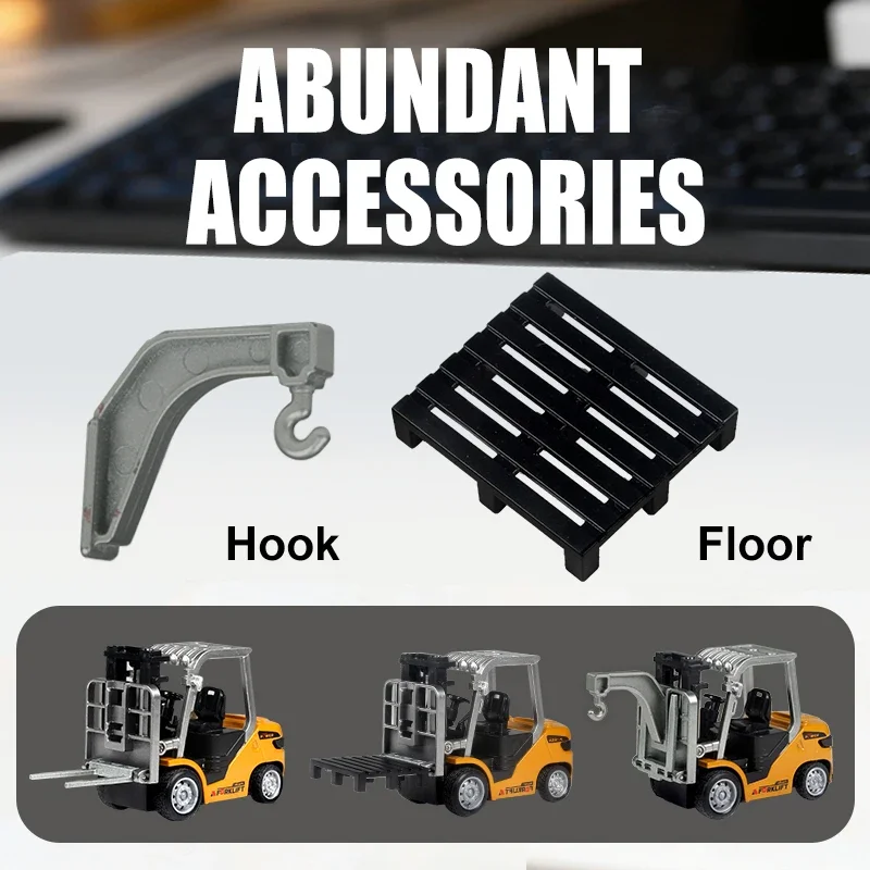 RC Car 1:64 Alloy Mini RC Forklift Crane Trailer Engineering Vehicle 2.4G Mobile Phone RC Excavator Dumper Model Christmas Gift