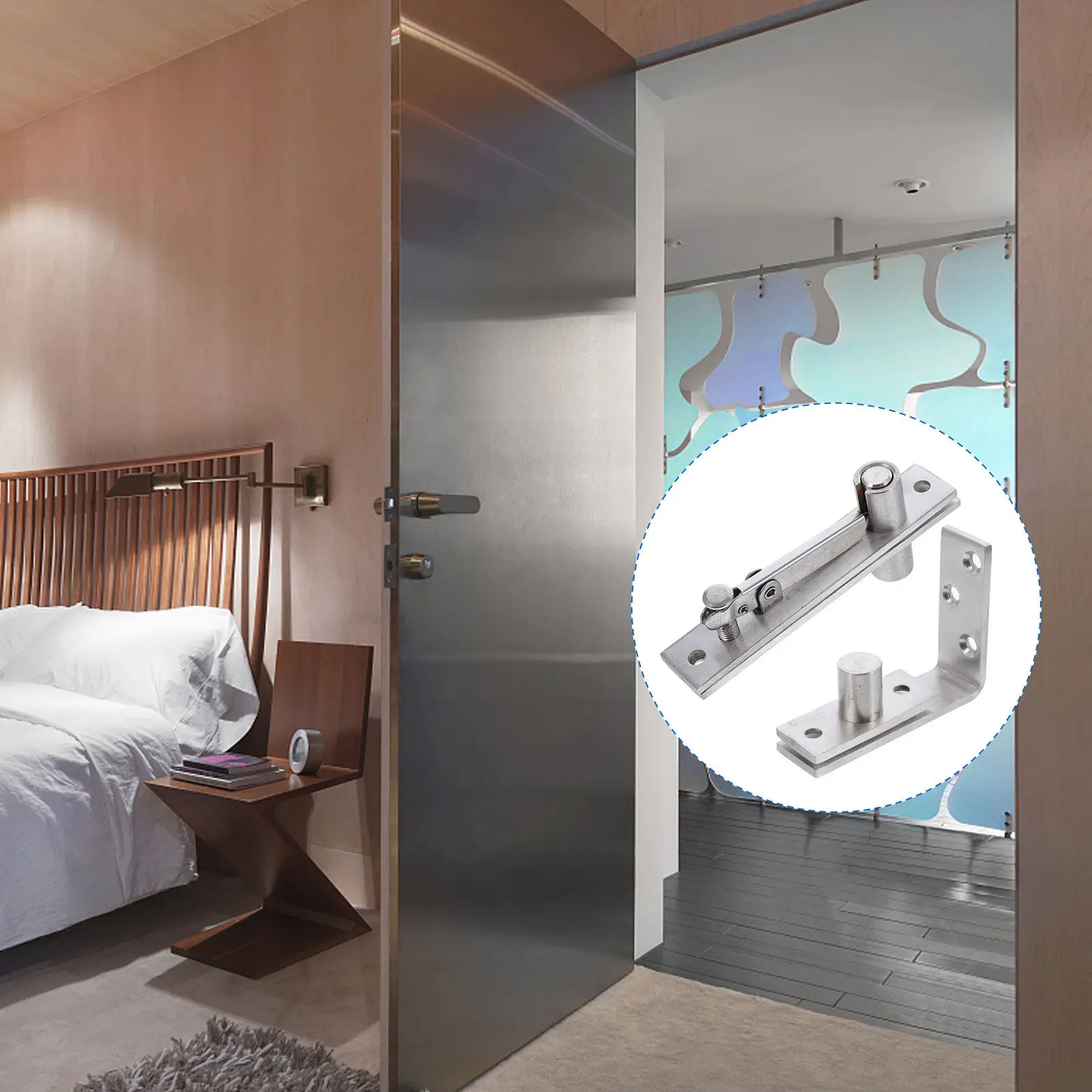 

Комплект регулируемых дверных петель из нержавеющей стали с поворотом на 360 градусов, скрытые, на шарикоподшипниках, для деревянных дверей внутри помещений