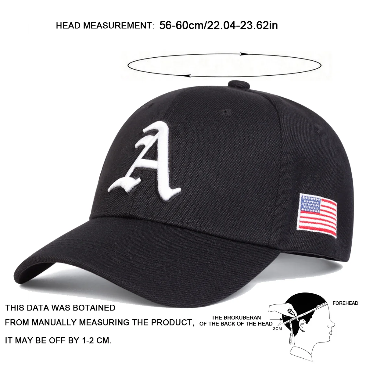 للجنسين القوطية رسالة جانب العلم الأمريكي التطريز قبعات البيسبول ربيع الخريف في الهواء الطلق قابل للتعديل قبعات عادية قبعة واقية من الشمس