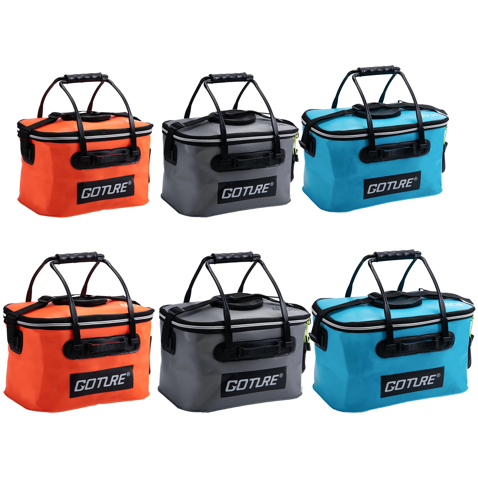 

Goture Portable EVA Thicken Waterproof Zipper Fishing Tackle Box Portable Folding Bag for Live Fish Bucket with Shoulder Strap