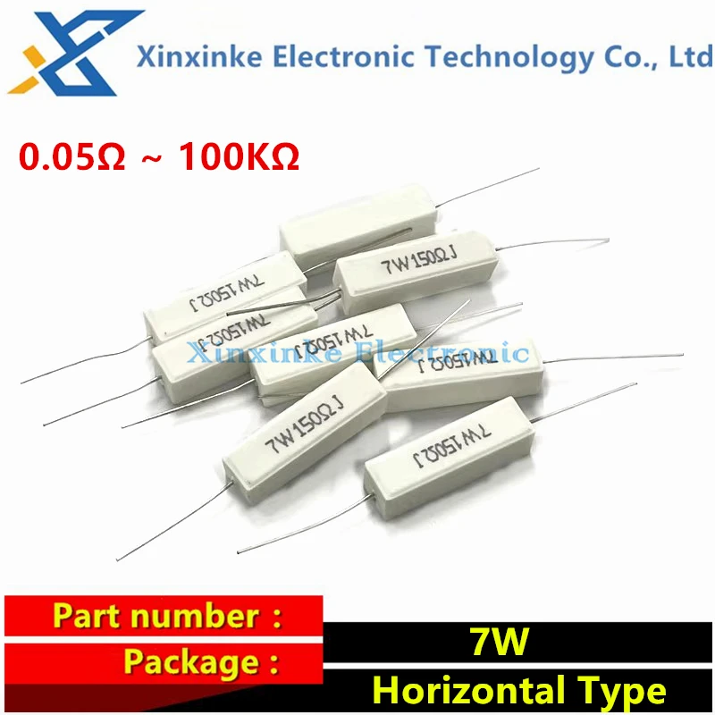 

10PCS RX27 7W Horizontal Type Cement Resistor Power Resistance 0.05Ω ~ 100KΩ 0.1R 0.33/1/2/3/5/10/20/47/75/100ohm 10K 20K 47K