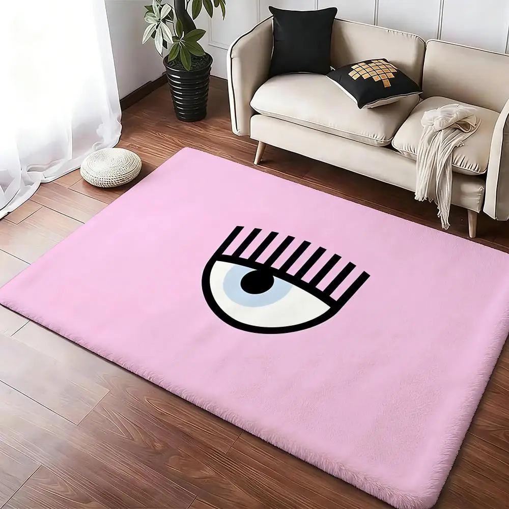 Luxuriöse Logo-C-chiara-F-ferragni-Bodenmatte, gemütliche, weiche, dicke, rutschfeste Flanellmatte für Wohnzimmer, Schlafzimmer, Küche, Dekor-Teppiche