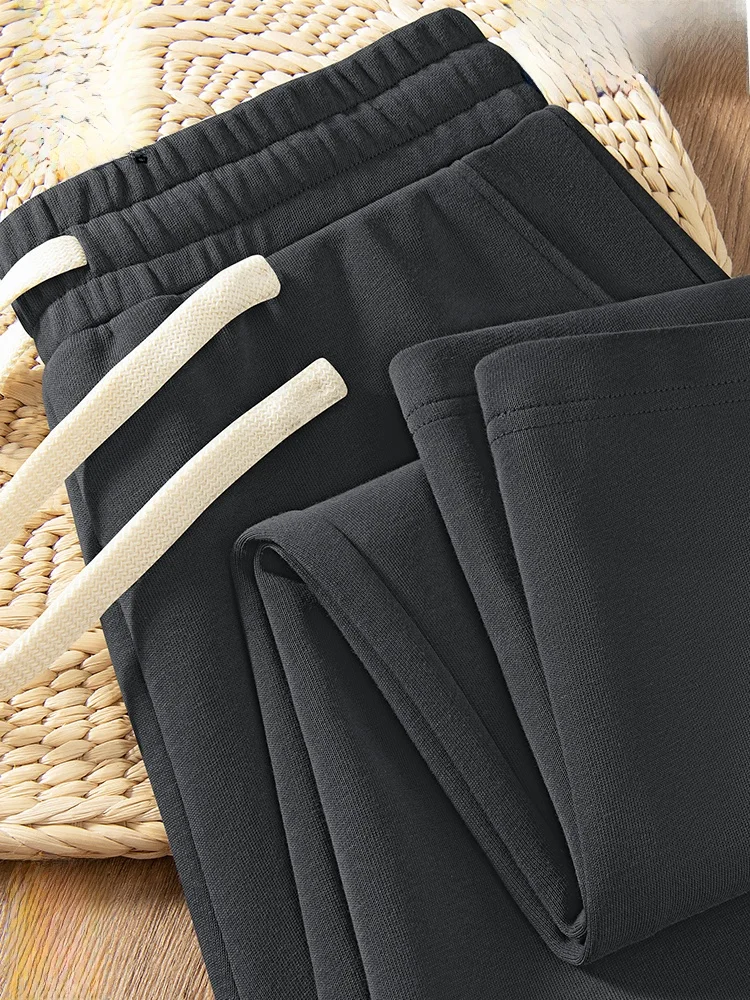 

Мужские прямые брюки свободного кроя из смесового хлопка со средней посадкой для повседневной носки, универсальные, весна 2026