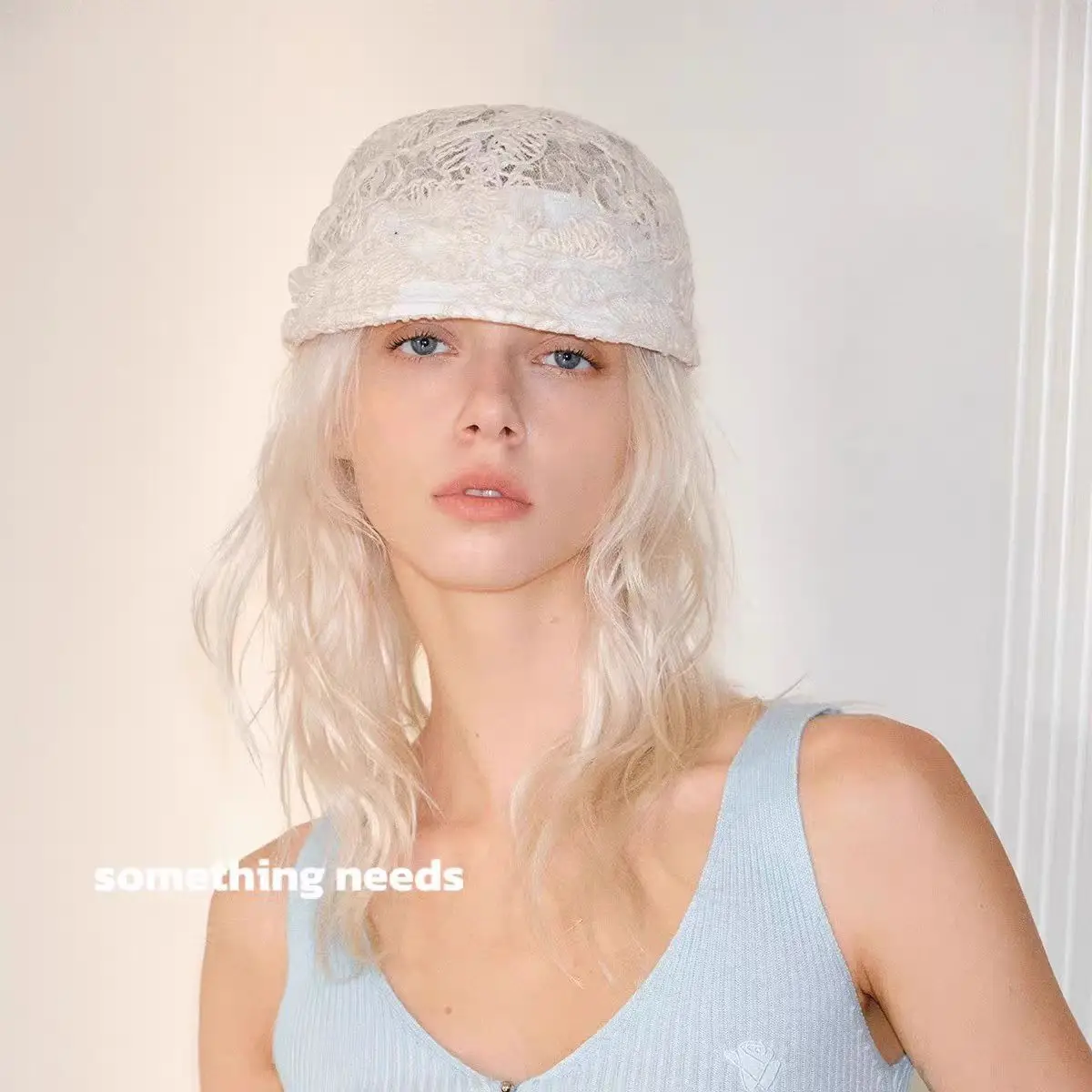 

Korean Lace Bow Strap Newsboy Hat Women's Retro French Hollow Thin Headgear Duck Tongue Beret