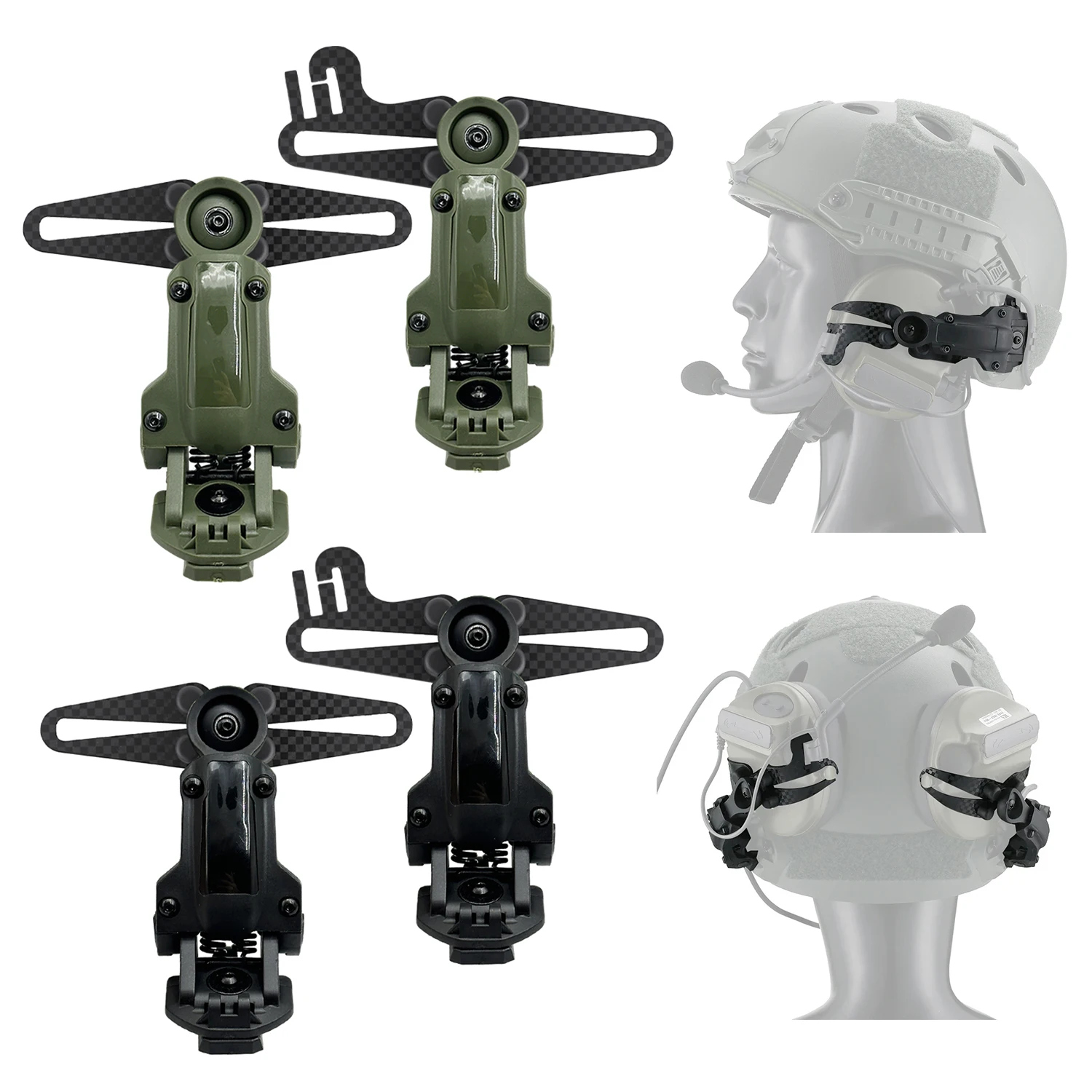 Nuove cuffie con cancellazione del rumore Staffe di montaggio per casco Kit adattatore per binario per casco VELOCE per cuffie tattiche serie COMTAC II III