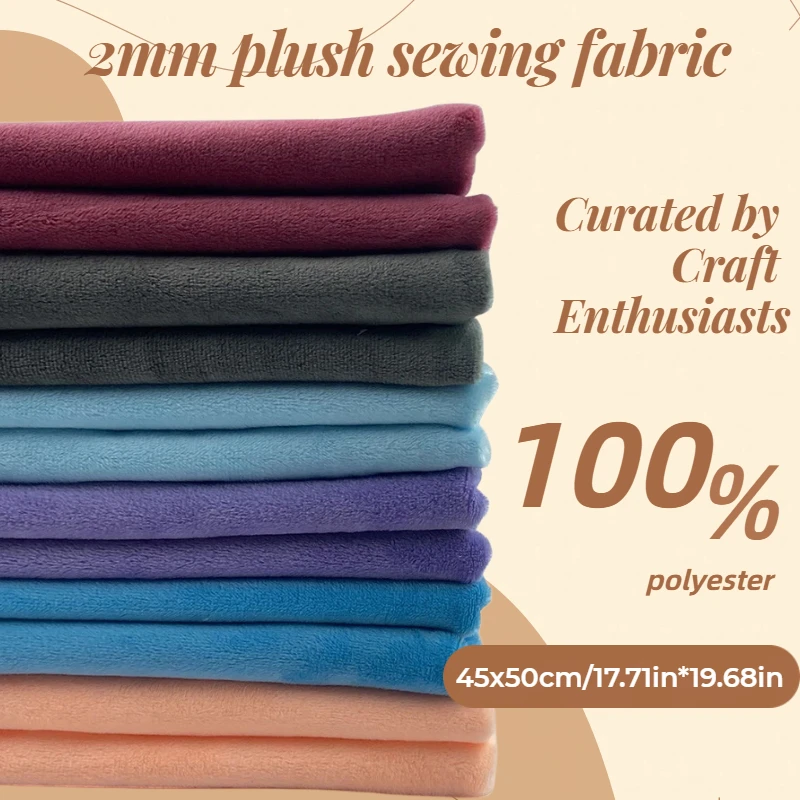 

Multiple Size 42 Color Crystal Super Soft Sewing Fabric 2mm Short Plush Material For DIY Sewing Craft Doll Clothes Pillow Making
